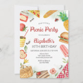 Uitnodiging voor picknick verjaardagsfeestje (Voorkant)