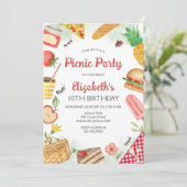 Uitnodiging voor picknick verjaardagsfeestje (Staand voorkant)