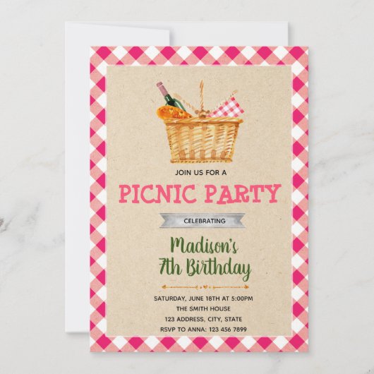 Uitnodiging voor picknickfeest (Voorkant)