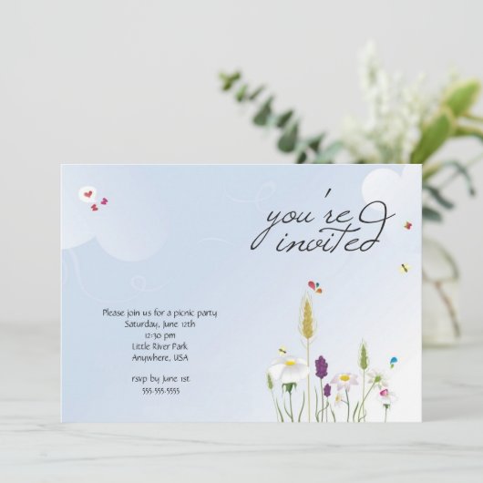 Uitnodiging voor Picnic (Staand voorkant)