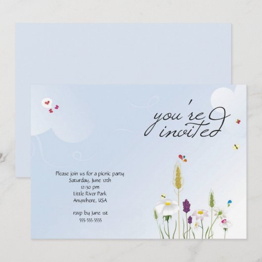 Uitnodiging voor Picnic (Voorkant / Achterkant)