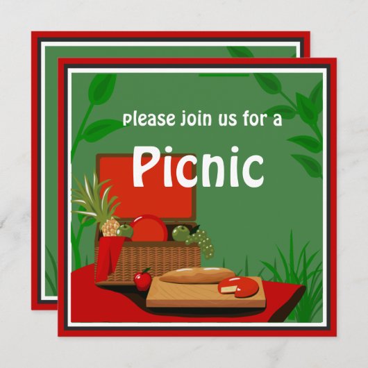 Uitnodiging voor Picnic Basket (Voorkant / Achterkant)