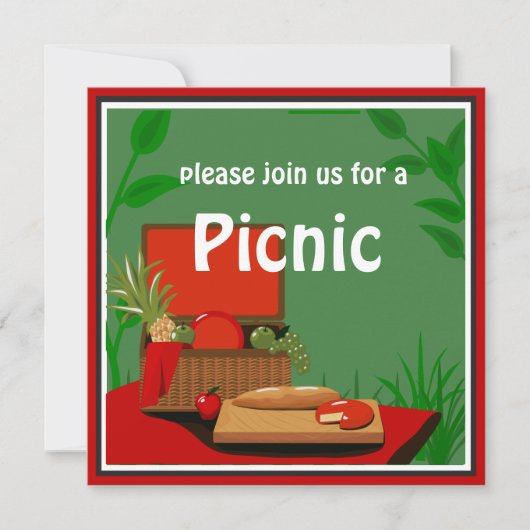 Uitnodiging voor Picnic Basket (Voorkant)