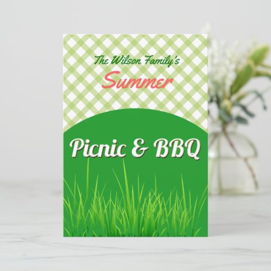 Uitnodiging voor Picnic en BBQ (Staand voorkant)