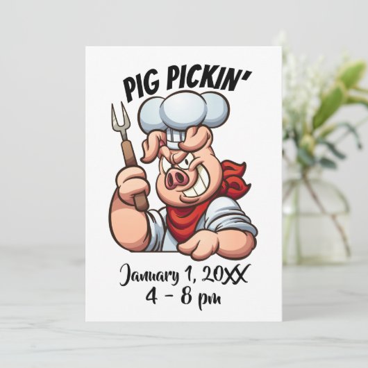 uitnodiging voor PIG PICKIN (Staand voorkant)