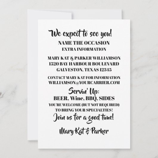 uitnodiging voor PIG PICKIN (Achterkant)