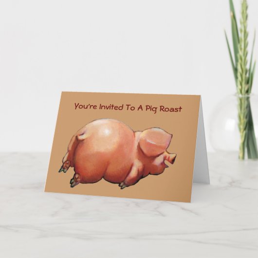 Uitnodiging voor Pig Roast: schilderij van Happy P (Voorkant)