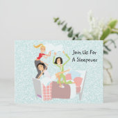 Uitnodiging voor Pillow Fight Sleepover (Staand voorkant)