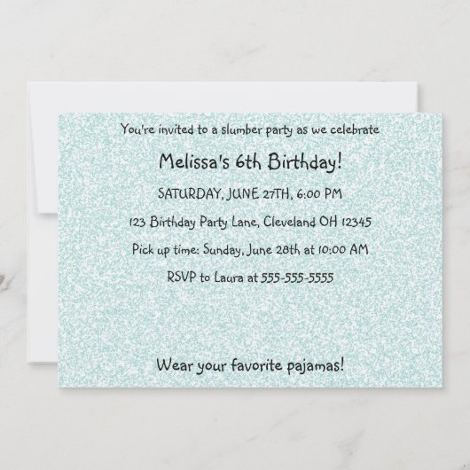 Uitnodiging voor Pillow Fight Sleepover (Achterkant)