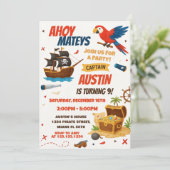 Uitnodiging voor Pirate Birthday Party (Staand voorkant)