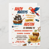 Uitnodiging voor Pirate Birthday Party (Voorkant / Achterkant)
