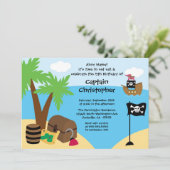 Uitnodiging voor piratenpartij op de borst (Staand voorkant)