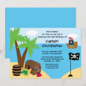 Uitnodiging voor piratenpartij op de borst (Voorkant / Achterkant)