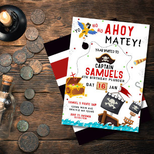 Uitnodiging voor piratenverjaardag Ahoy Pirate Par