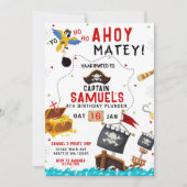 Uitnodiging voor piratenverjaardag Ahoy Pirate Par (Voorkant)