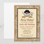 Uitnodiging voor piratenverjaardagsfeestje (Voorkant / Achterkant)