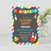 Uitnodiging voor pizza bowlen (Staand voorkant)