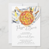 Uitnodiging voor Pizza & Brew Engagement Party (Voorkant)