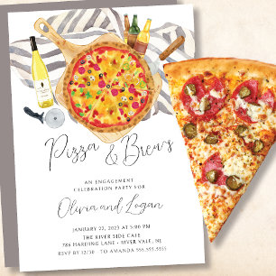 Uitnodiging voor Pizza & Brew Engagement Party