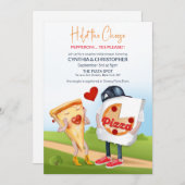 Uitnodiging voor Pizza Bridal Shower (Voorkant / Achterkant)