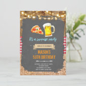 Uitnodiging voor pizza en bier (Staand voorkant)