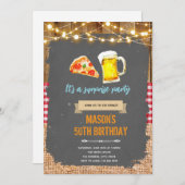 Uitnodiging voor pizza- en bierfeest (Voorkant / Achterkant)