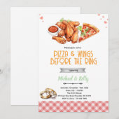 Uitnodiging voor Pizza en Vleugels voor de Ringen (Voorkant / Achterkant)