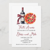 Uitnodiging voor pizza- en wijnverlovingsfeest (Voorkant / Achterkant)