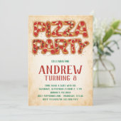 Uitnodiging voor Pizza Feest Verjaardag (Staand voorkant)