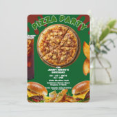 Uitnodiging voor Pizza Feestje (Staand voorkant)