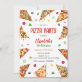 Uitnodiging voor pizza-feestje verjaardag (Voorkant)