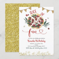 Uitnodiging voor pizza-feestje verjaardag