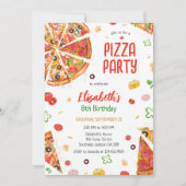 Uitnodiging voor pizza-feestje verjaardag (Voorkant)