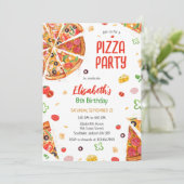 Uitnodiging voor pizza-feestje verjaardag (Staand voorkant)