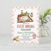 Uitnodiging voor pizza maakfeest (Staand voorkant)