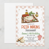 Uitnodiging voor pizza maakfeest (Voorkant / Achterkant)