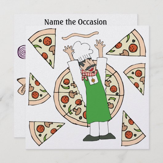 Uitnodiging voor Pizza Party - SRF (Voorkant / Achterkant)