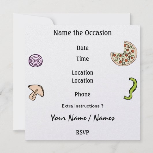 Uitnodiging voor Pizza Party - SRF (Achterkant)