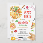 Uitnodiging voor pizza-verjaardagsfeestje (Voorkant)