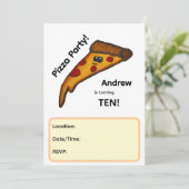 Uitnodiging voor pizzafeestje (Staand voorkant)