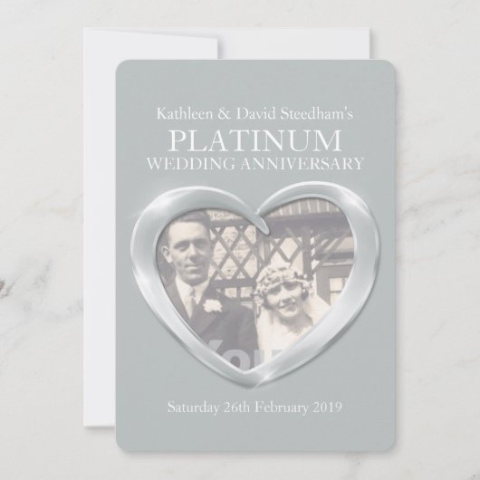 Uitnodiging voor platina huwelijksjubileum met har (Voorkant)