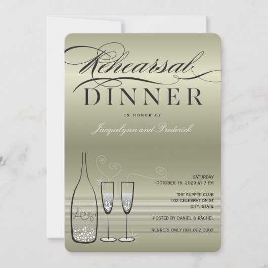 Uitnodiging voor Platinum Champagne Oefenavond Din (Voorkant)