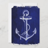 Uitnodiging voor plattelands-blue anchor nautische (Achterkant)