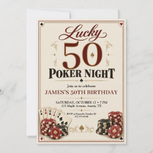 uitnodiging voor pokeravond verjaardagsfeest voor