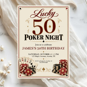 uitnodiging voor pokeravond verjaardagsfeest voor
