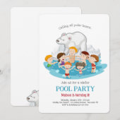 Uitnodiging voor Polar Bear Pool Party (Voorkant / Achterkant)