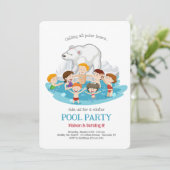 Uitnodiging voor Polar Bear Pool Party (Staand voorkant)
