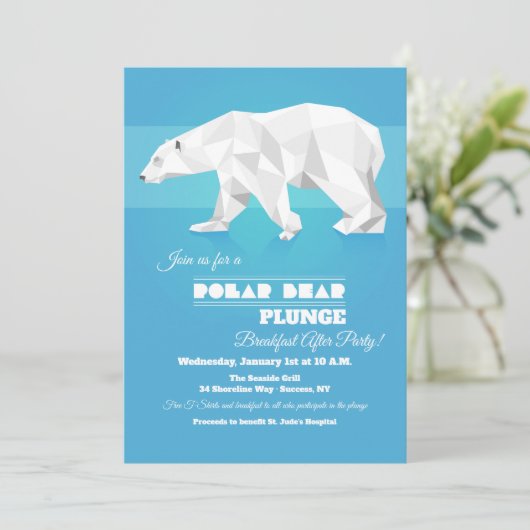 Uitnodiging voor Polar Beer Plunge Party (Staand voorkant)