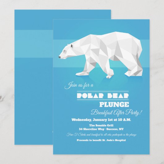 Uitnodiging voor Polar Beer Plunge Party (Voorkant / Achterkant)