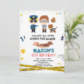 Uitnodiging voor politie en dief feestje (Staand voorkant)